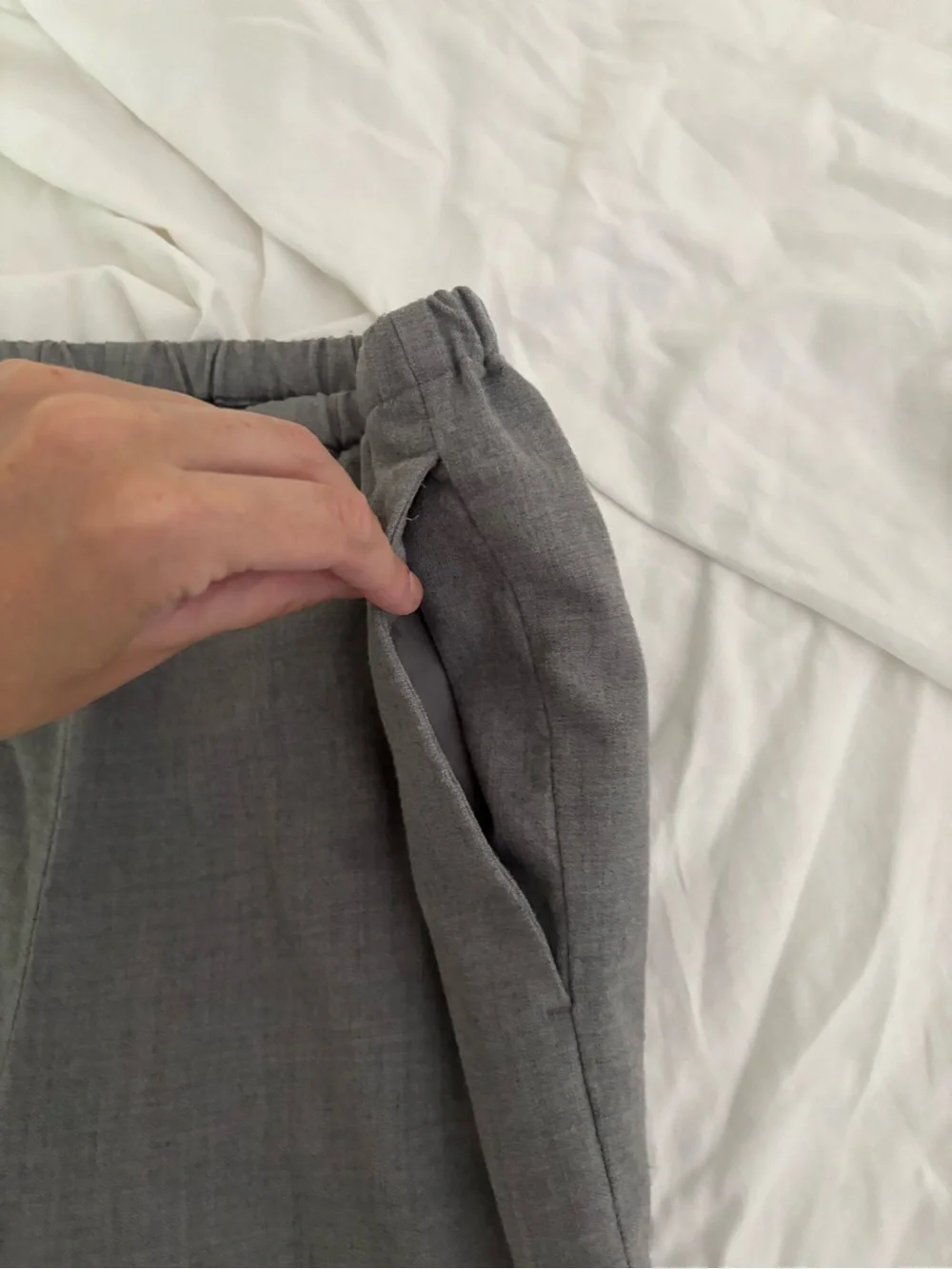 Banana republic Gray Elastic-Waist wool trousers